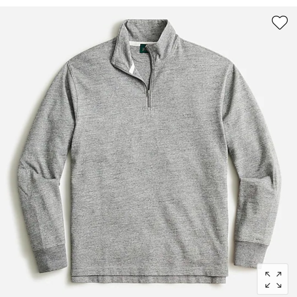 J. CREW best seller Half-zip rugby shirt marled gray size L - Picture 1 of 11